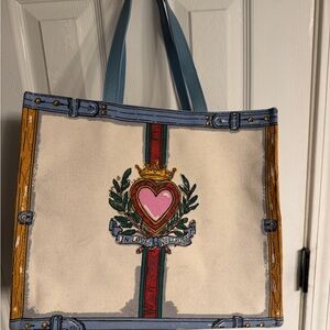 Brighton “In love we trust” canvas tote, Tom Clancy Dog design